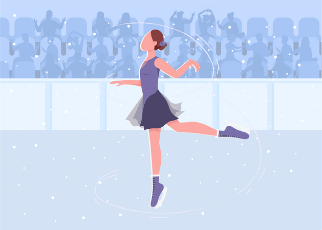 Ice skating Illustration