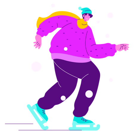 Ice Skating  Illustration