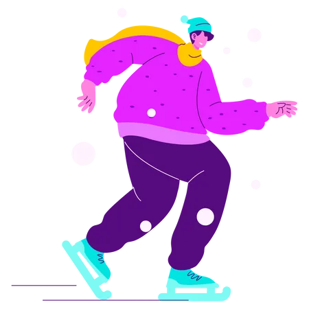 Ice Skating  Illustration