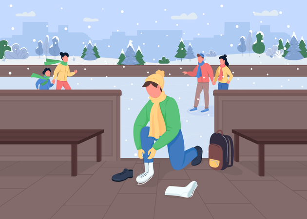 Ice skating  Illustration