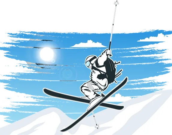 Ice Skating Snowboarding  Illustration
