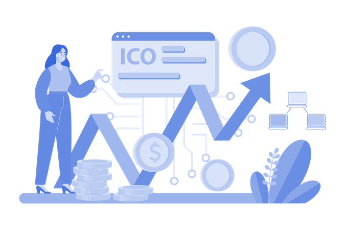 ICO Blockchain  Illustration