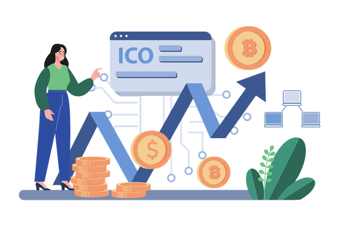 ICO Blockchain  Illustration