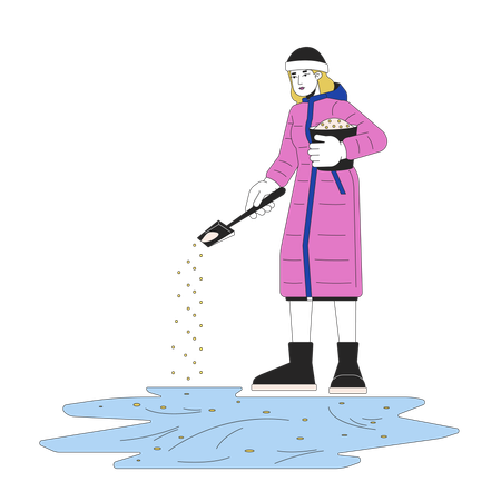 Icy walkway prevention  Illustration