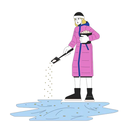 Icy walkway prevention  Illustration