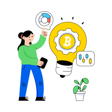 Idea de bitcoin  Ilustración