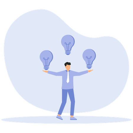 Idea bulbs people and Inspiration and crisis and geniuses persons with glowing light bulbs  Illustration