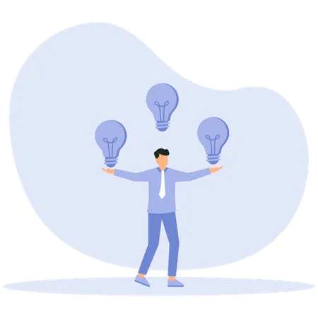 Idea bulbs people and Inspiration and crisis and geniuses persons with glowing light bulbs  Illustration