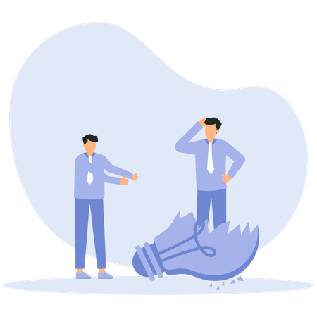 Idea bulbs people and Inspiration and crisis and geniuses persons with glowing light bulbs  Illustration