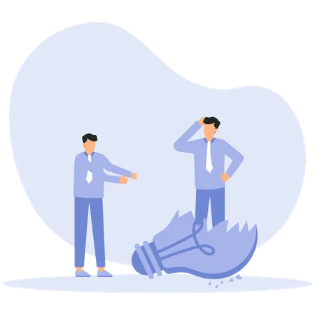 Idea bulbs people and Inspiration and crisis and geniuses persons with glowing light bulbs  Illustration