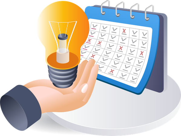 Idea calendar business plan technology  Illustration