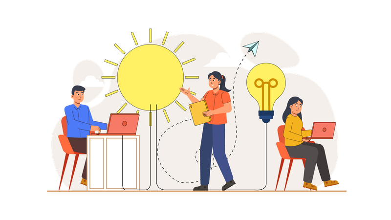 Idea de energía renovable  Ilustración
