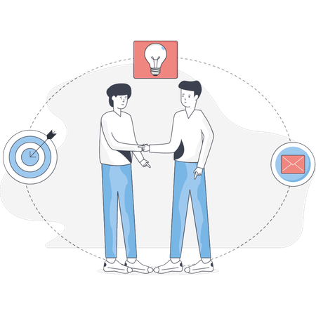 Los chicos se enfrentan a una idea de negocio creativa  Illustration