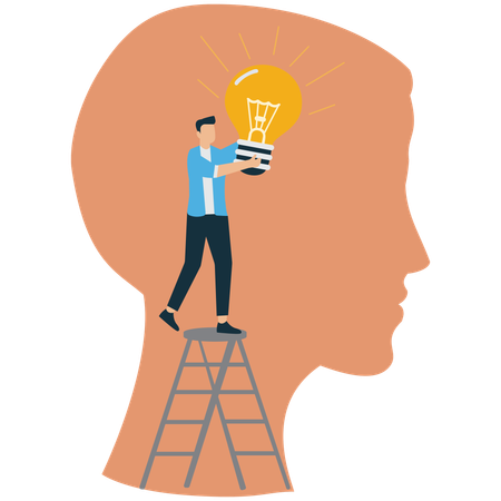 Idea Discovery – Lightbulb Moment  Illustration