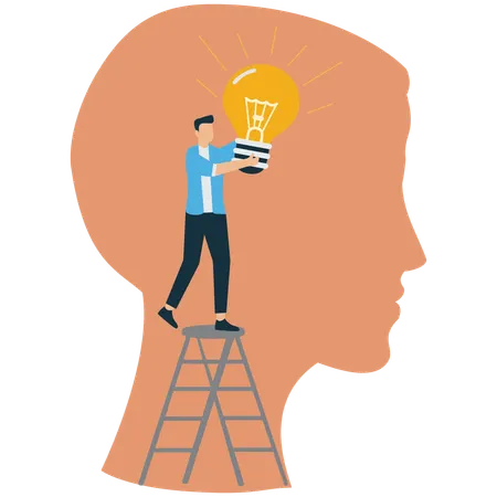 Idea Discovery – Lightbulb Moment  Illustration