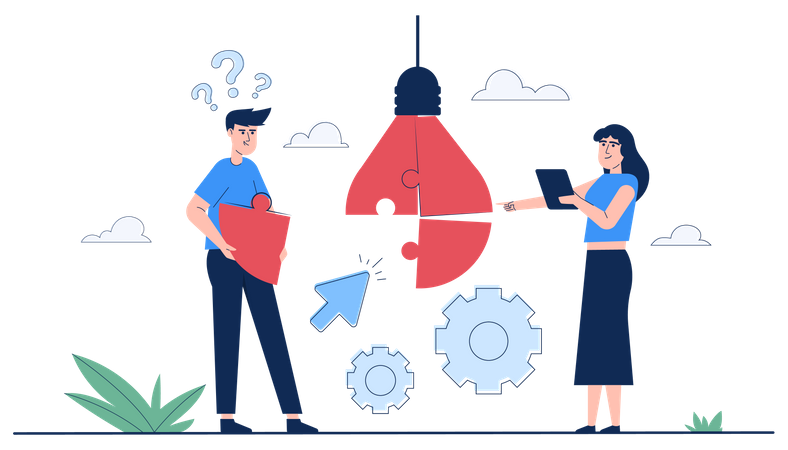 Idea generation by team  Illustration