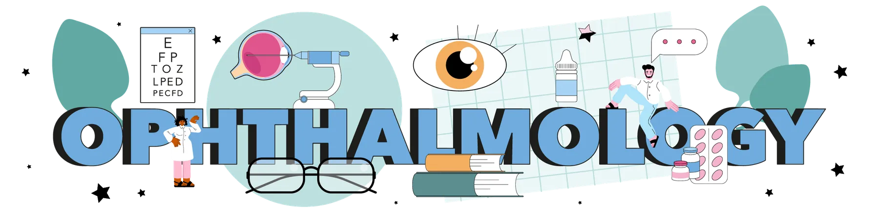 Idea of eyesight check and treatment  Illustration