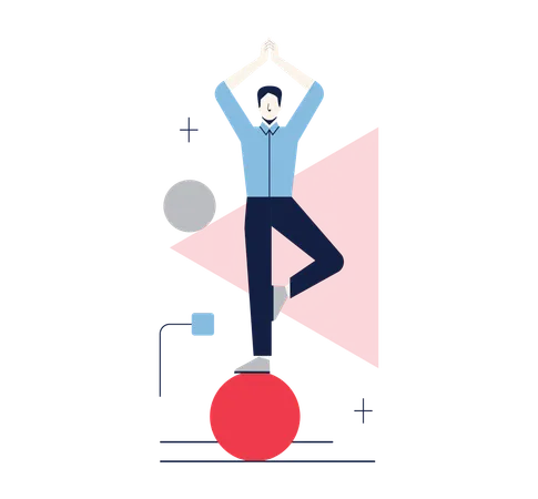 Balance Concept Idea Of Stability And Calmness Abstract Business Or Lifestyle Sphere Steady Position Harmony Challenge Managing Flat Vector Illustration Illustration