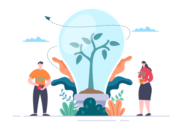 Idea of Tree Plantation  Illustration