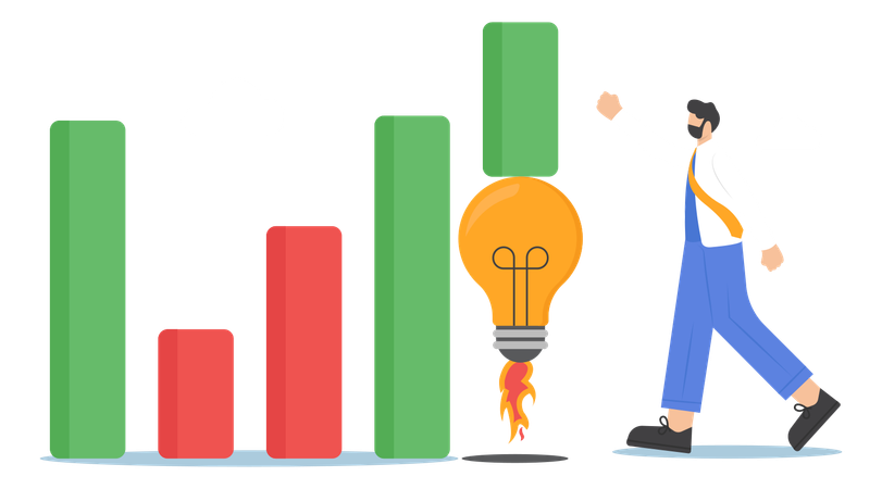 Idea to boost business sales  Illustration