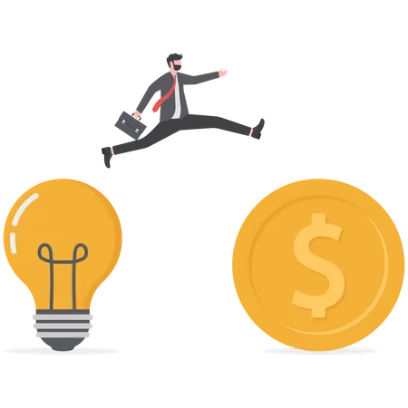 Ideas With Money Business Idea Or Investment Opportunity Illustration