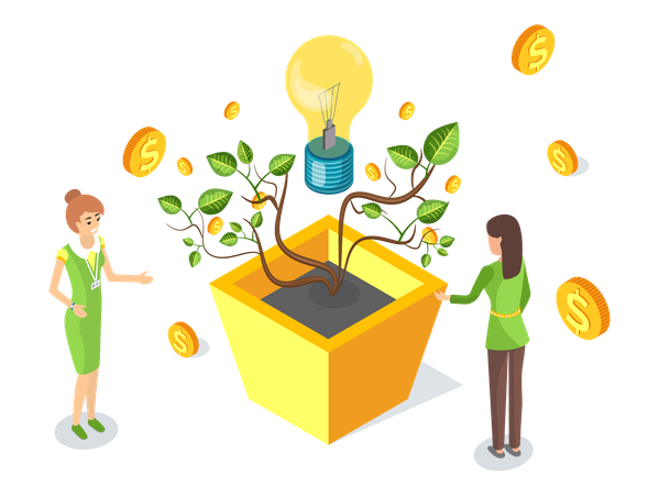 Idée de profit d’investissement commercial  Illustration
