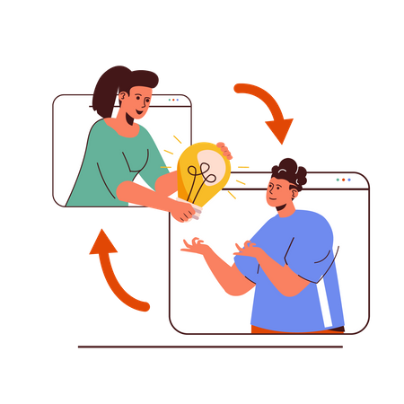 Idée de solution de partage d'équipe  Illustration