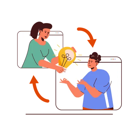 Idée de solution de partage d'équipe  Illustration