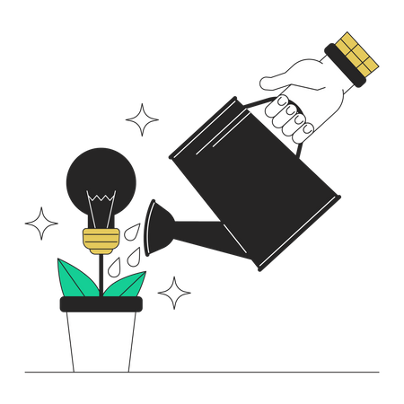 Idée de startup créative arrosage  Illustration