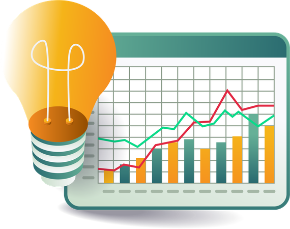 Idée d'entreprise avec analyse d'entreprise  Illustration