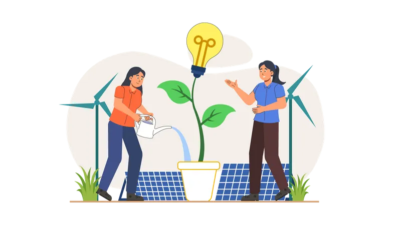 Idee für erneuerbare Energien  Illustration