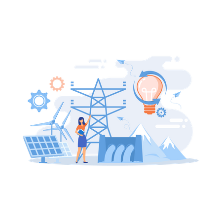 Ideen zur nachhaltigen Energieentwicklung  Illustration