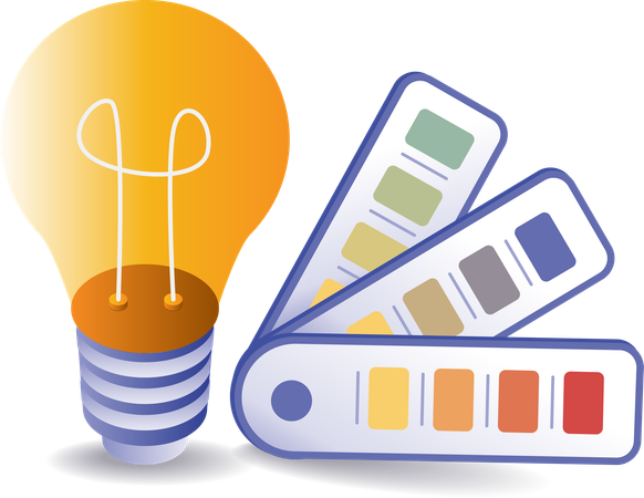 Idées de solutions d'éclairage choisissez de belles couleurs  Illustration