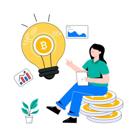 Ideia de bitcoin  Ilustração