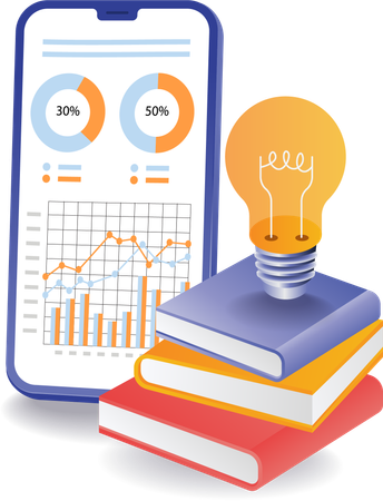 Idéia de aprender negócios de análise de dados científicos  Ilustração