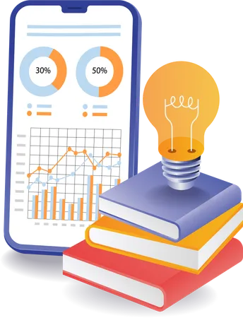 Idéia de aprender negócios de análise de dados científicos  Ilustração