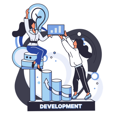 Ideia de crescimento de desenvolvimento  Ilustração