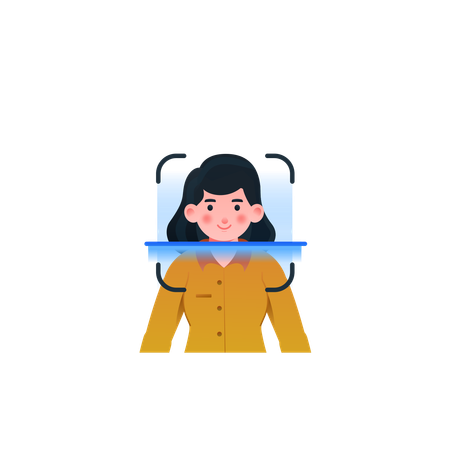 Identificação de digitalização facial  Ilustração