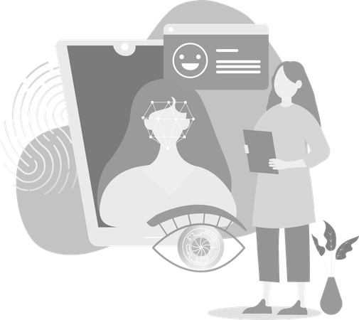 Identificación facial  Ilustración