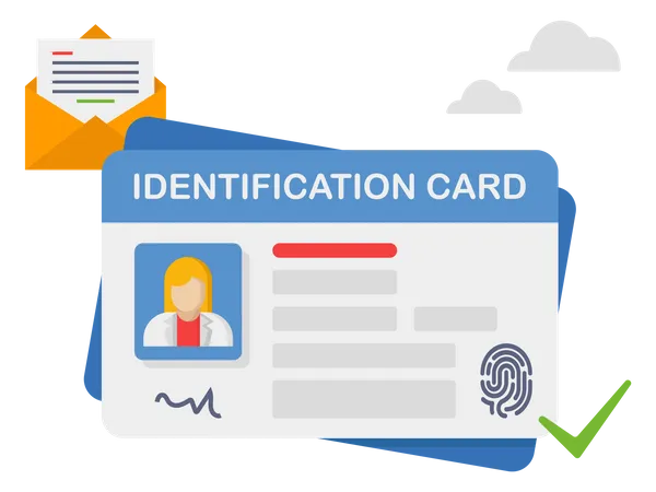 Identification card and woman citizen card  Illustration