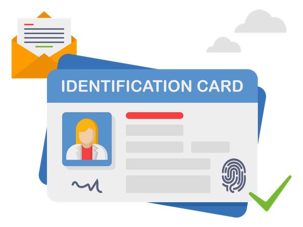 Identification card and woman citizen card  Illustration