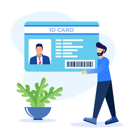 Illustration Vector Graphic Cartoon Character Of ID Card With Photo Illustration