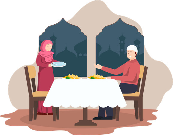 Iftar dinner Illustration