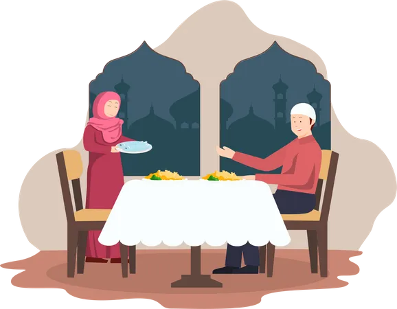 Iftar dinner Illustration