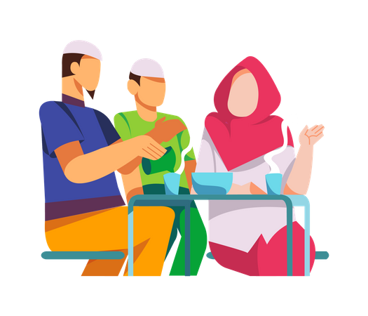 Iftar-Feier  Illustration