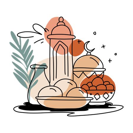 Iftar Food  Illustration