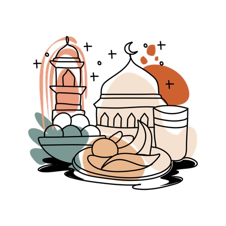 Iftar Food  Illustration