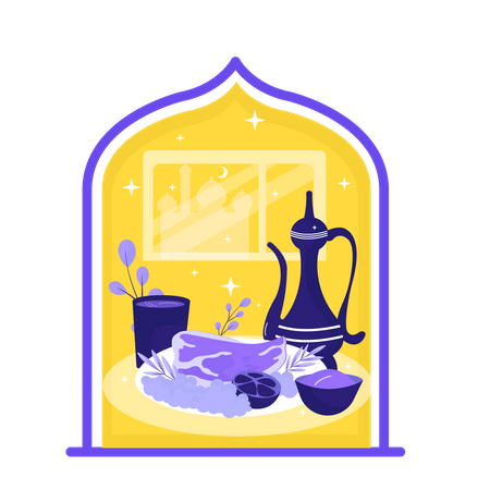 Iftar Meal  Illustration