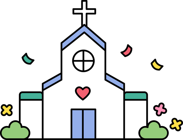 Lugar de celebración de bodas en la iglesia católica  Ilustración