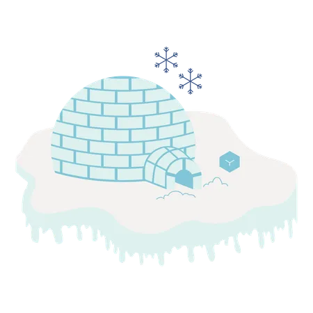 Igloo Ice House Vector Illustration In Flat Style With Winter Theme Editable Vector Illustration Illustration